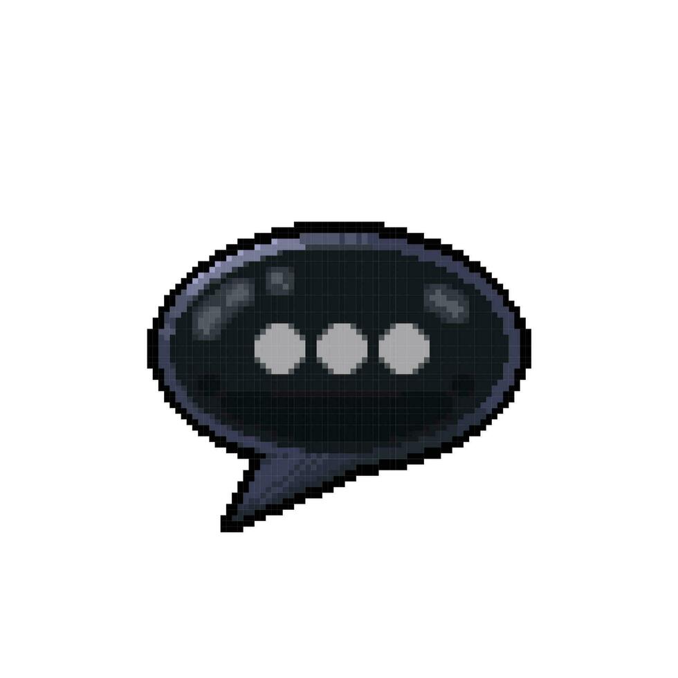 black dot chat box in pixel art style vector