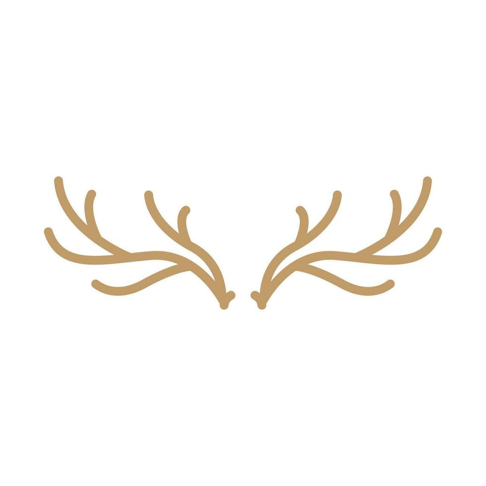 Deer Horn Logo Design Horn Animal Illustration Minimalist Simple Symbol Icon vector