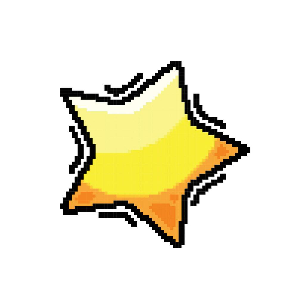 yellow star in pixel art style vector