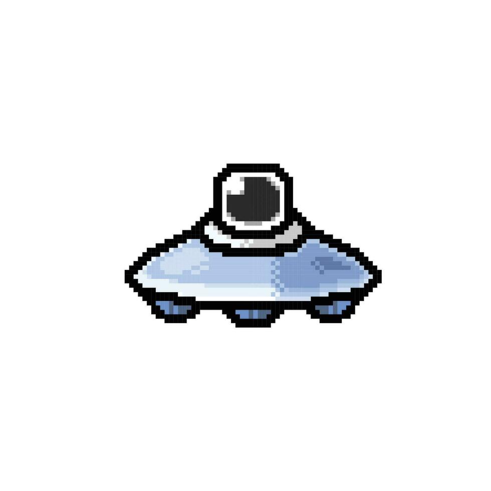 UFO in pixel art style vector