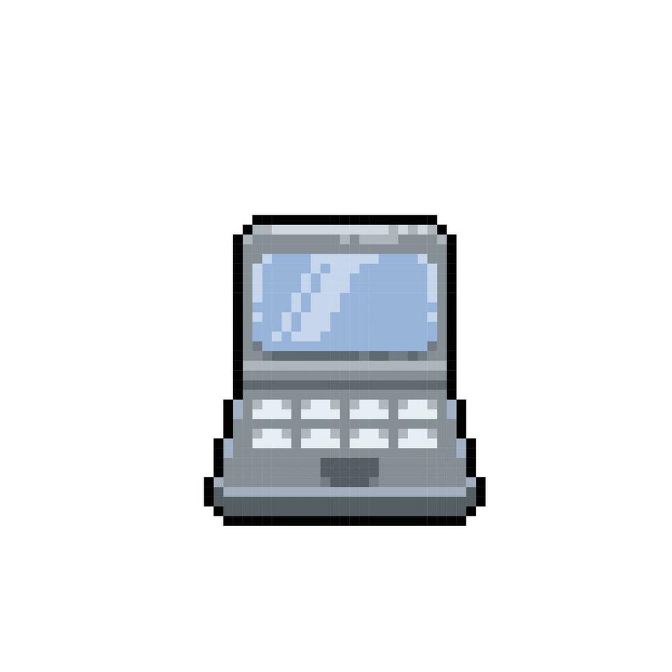 mini laptop in pixel art style vector