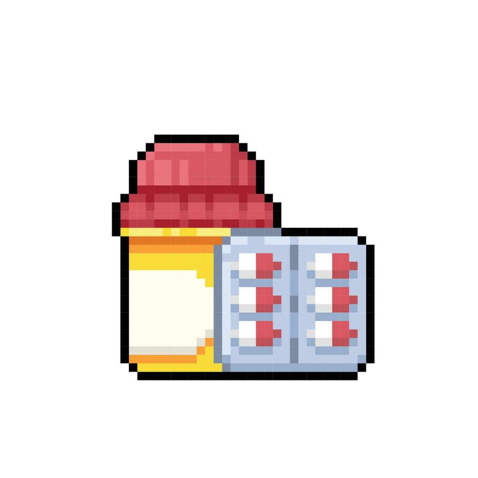 pill pack in pixel art style vector