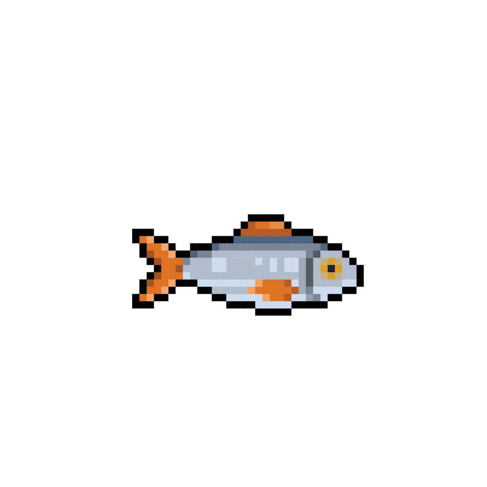 un soltero pescado en píxel Arte estilo vector
