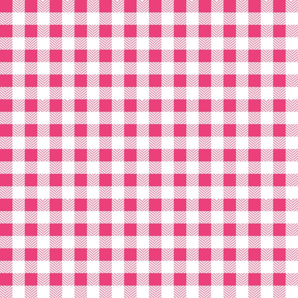 Pink plaid pattern with herringbone pattern inside background. plaid pattern background. plaid background. Seamless pattern. for backdrop, decoration, gift wrapping, gingham tablecloth, blanket vector