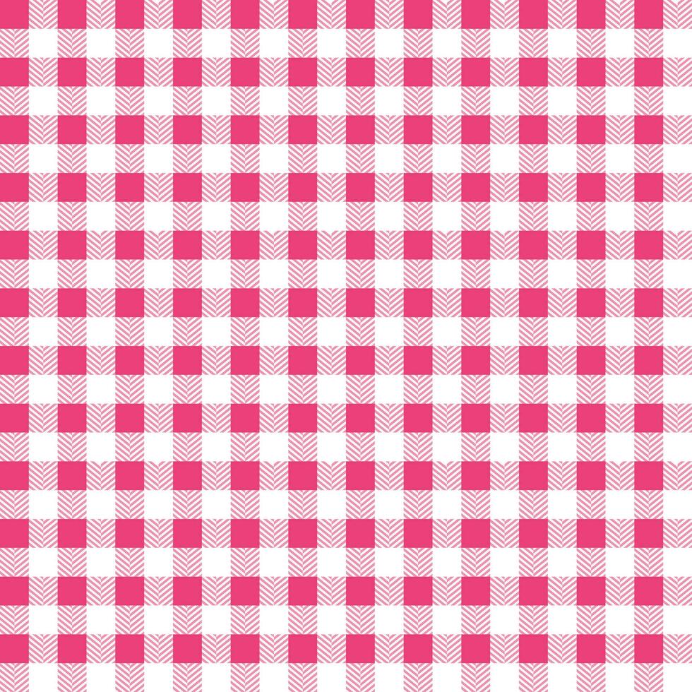 Pink plaid pattern with herringbone pattern inside background. plaid pattern background. plaid background. Seamless pattern. for backdrop, decoration, gift wrapping, gingham tablecloth, blanket vector