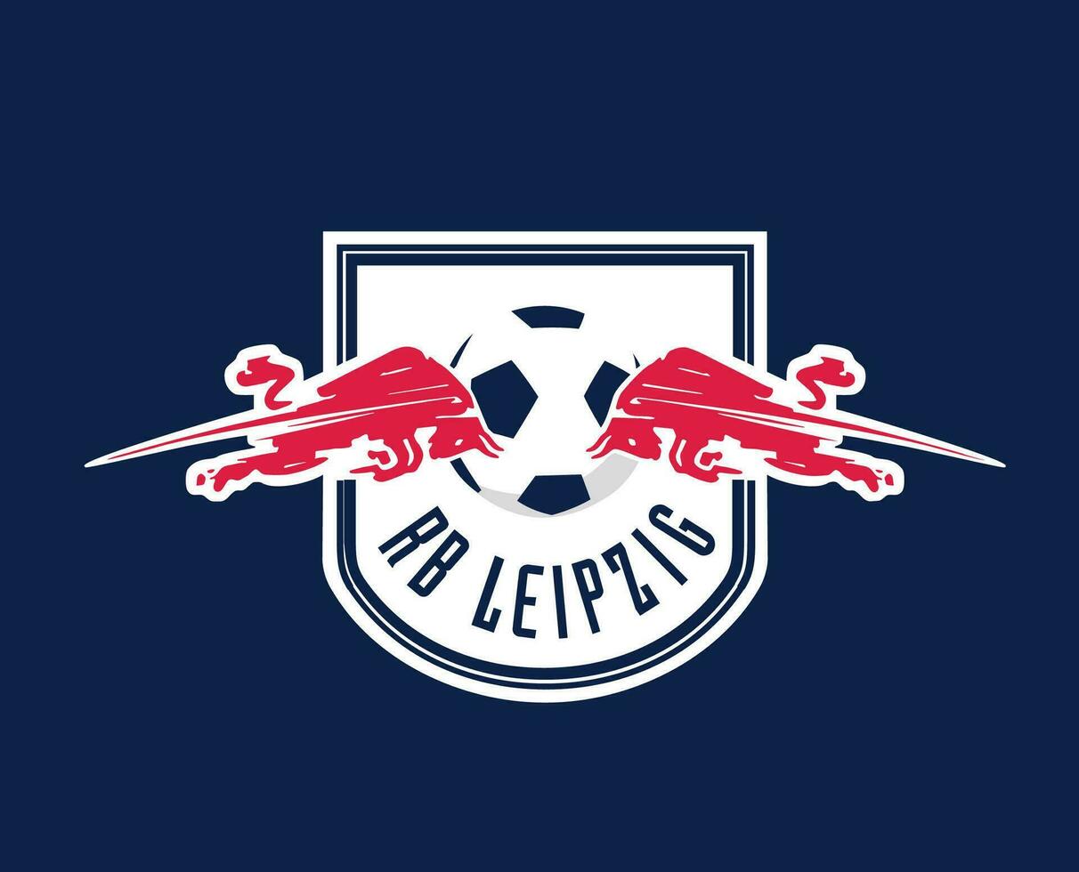 Leipzig club logo símbolo fútbol americano bundesliga Alemania resumen diseño vector ilustración con azul antecedentes