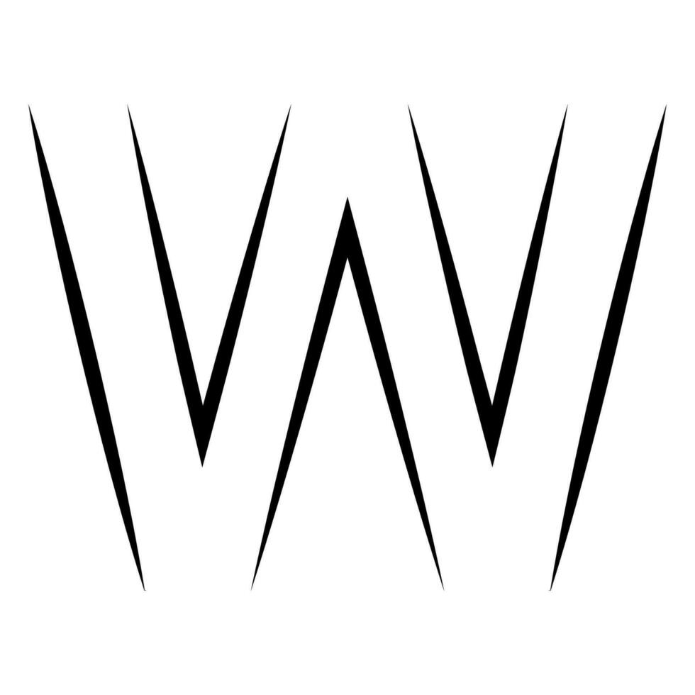 W logo studio letter w design icon logotype technology font vector