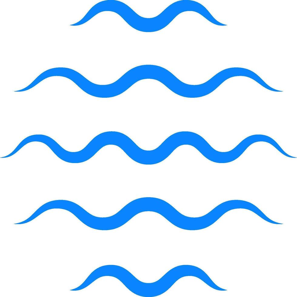 Sea wave logo icon water symbol form blue wavy line vector
