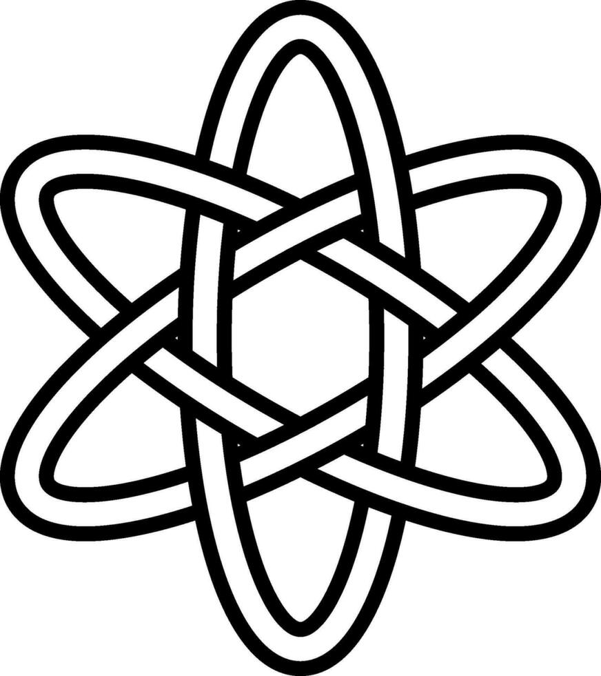 Pattern digital science icon atom movement electrons orbit quantum physics vector