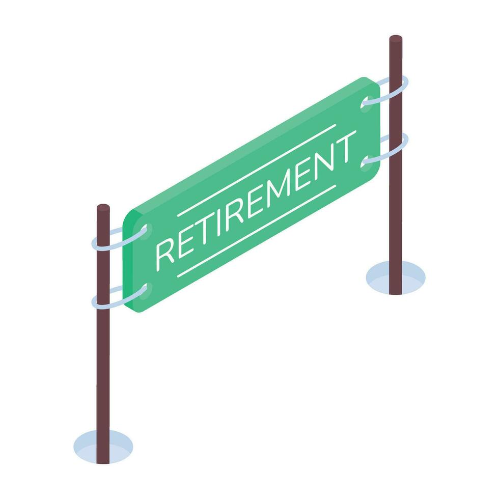 Latest isometric icon of retirement sign vector