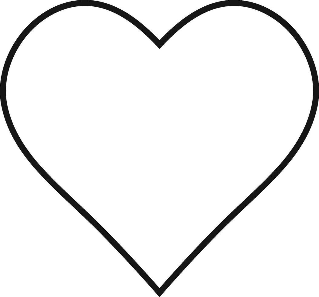 Outline heart shape icon lovers Valentines day love symbol vector