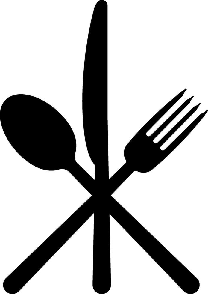 icon Cutlery restaurant  catering crossed spoon fork knife fast food vector