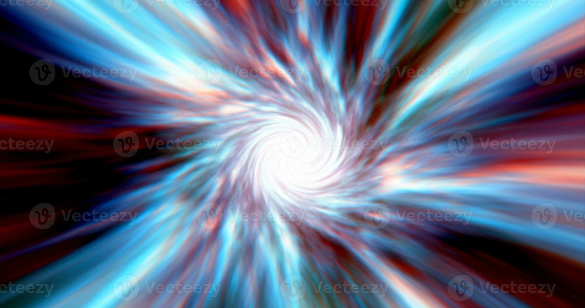 Multicolored hypertunnel spinning speed space tunnel made of twisted swirling energy magic glowing light lines abstract background photo