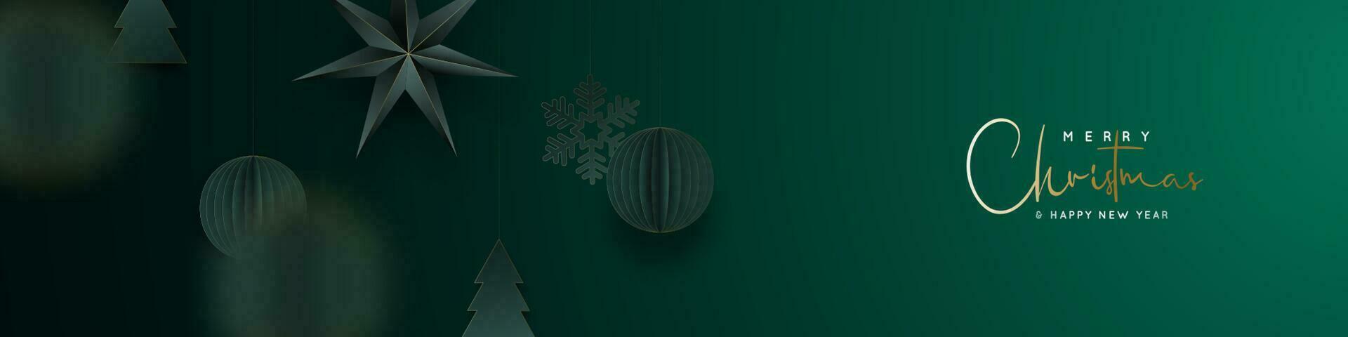 Christmas green banner. vector