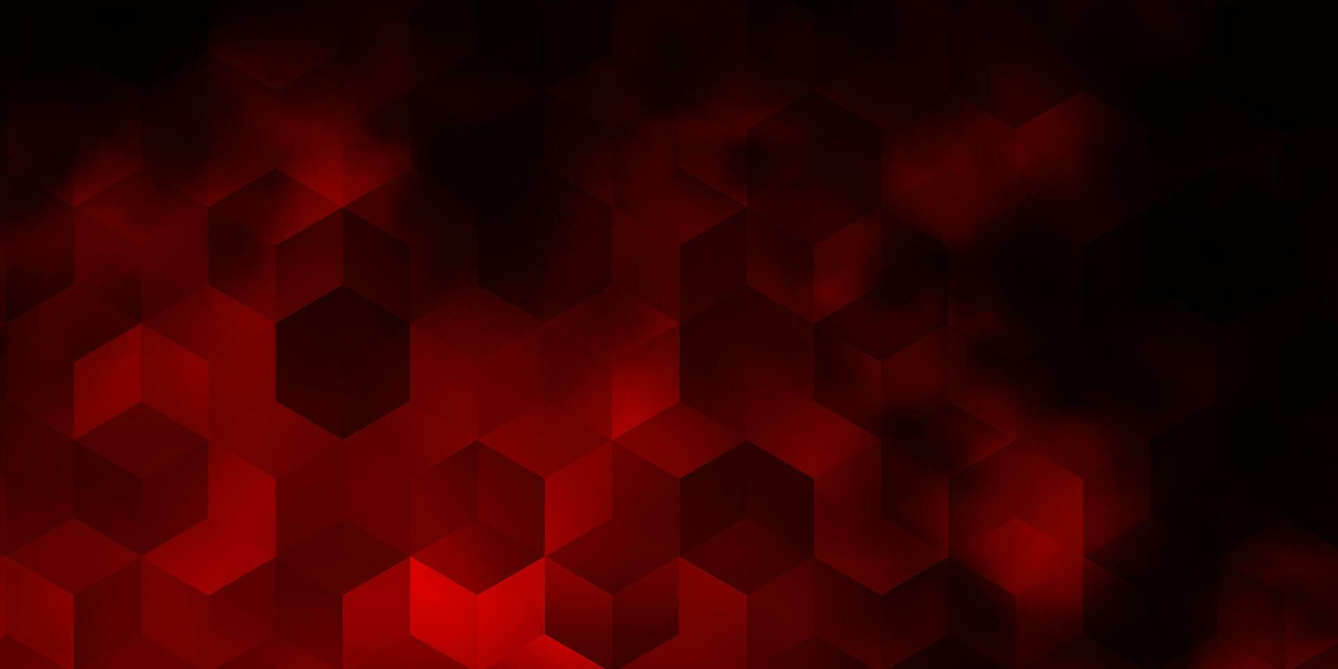 Dark Red vector texture with colorful hexagons.