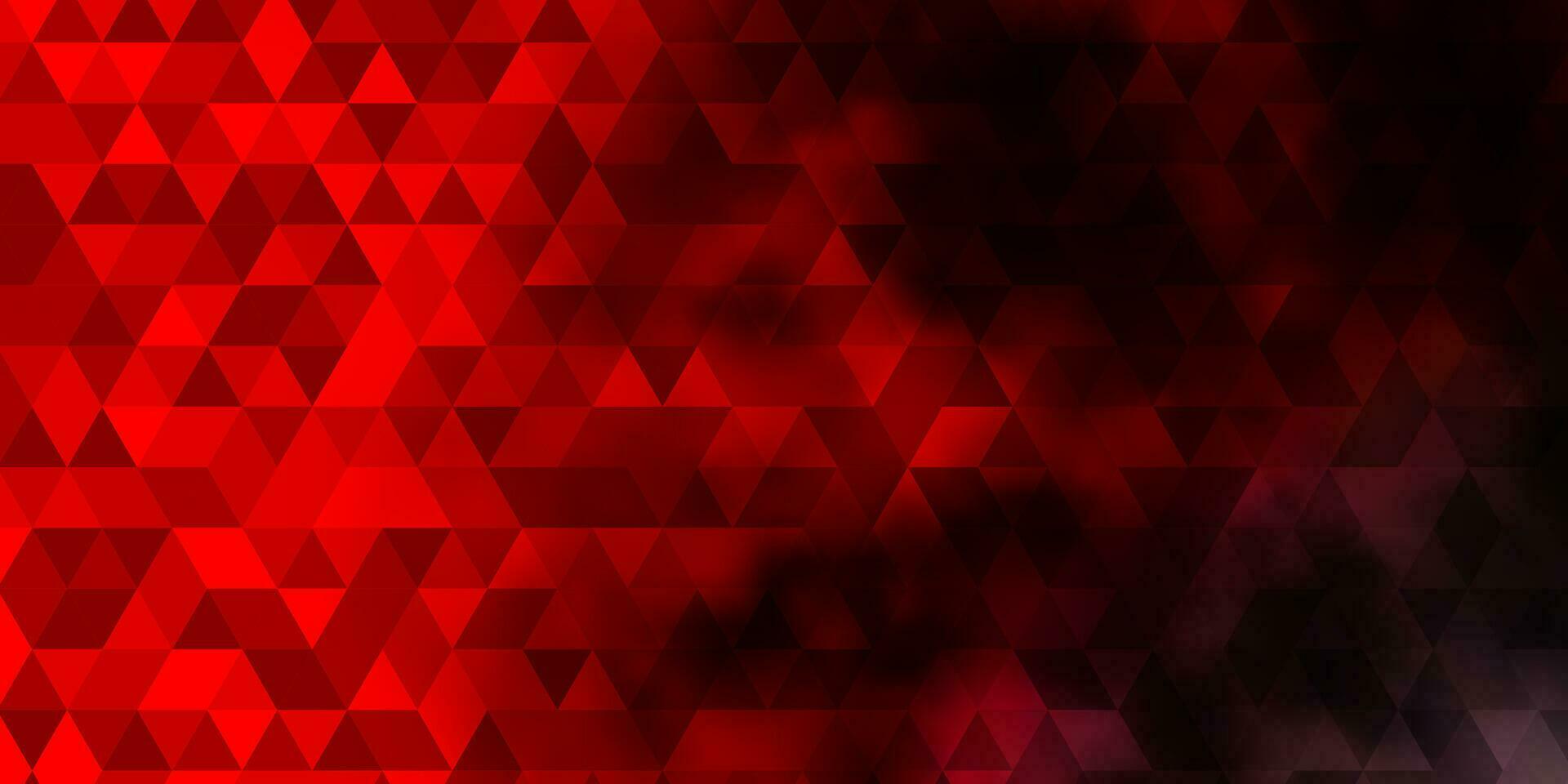 Dark Red vector template with crystals, triangles.