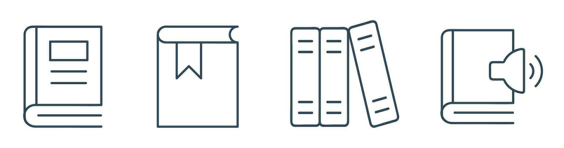 Book icon line vector. Online education and library icon set illustration vector