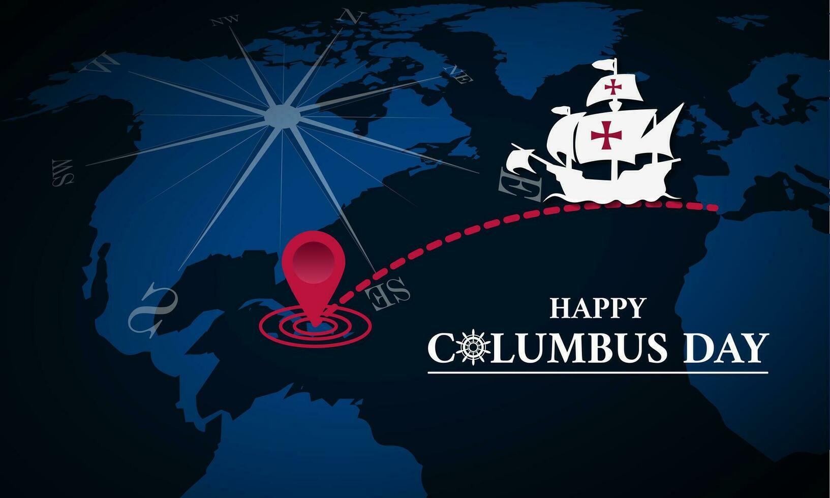 Happy Columbus Day background vector illustration