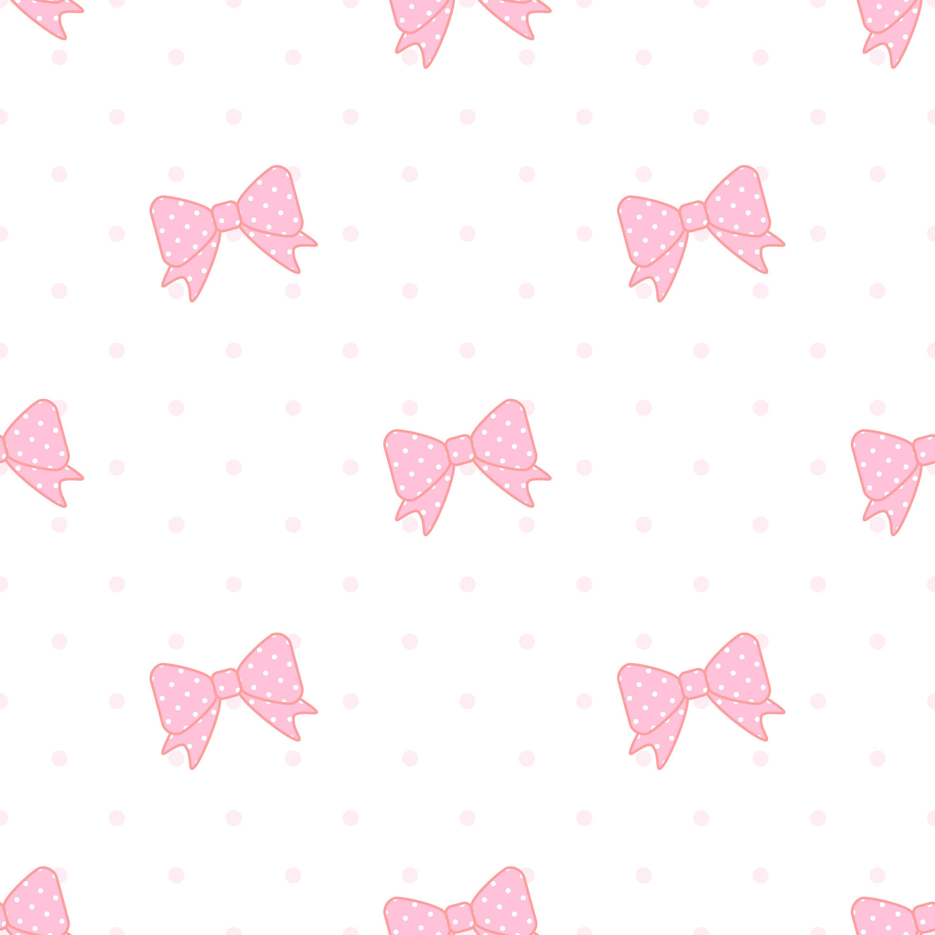 Cute pink bow seamless pattern with pastel pink dots on white background. 27713210 Vector Art at