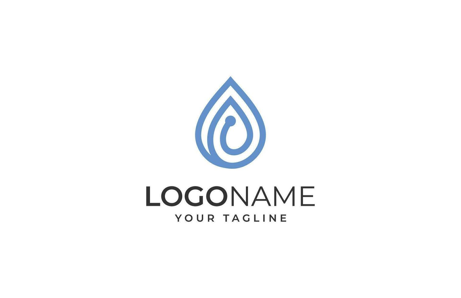 Water drop Logo design vector element.  Blue Droplet lines aqua Logotype vector template