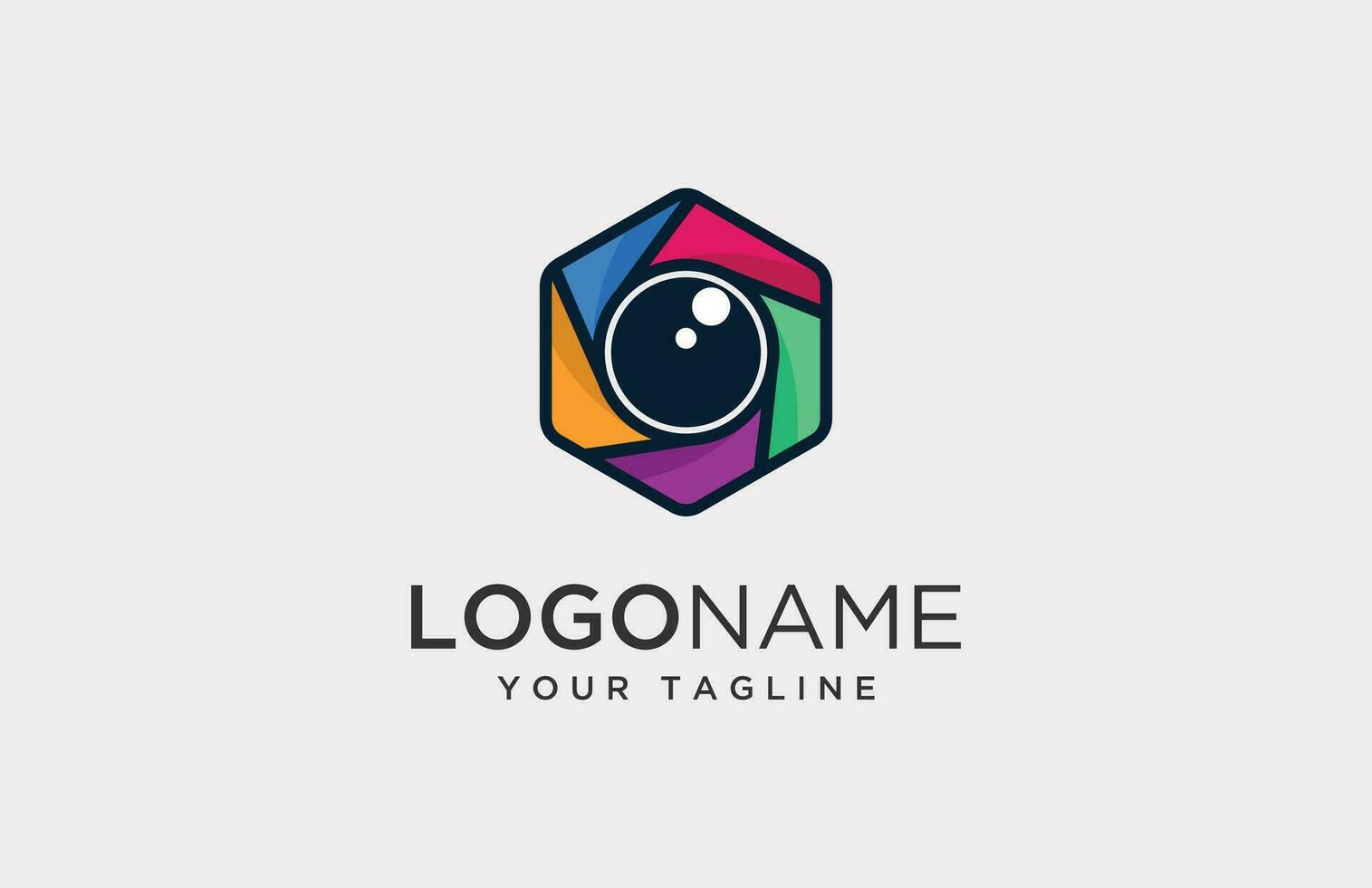 cámara lente icono logo modelo vector