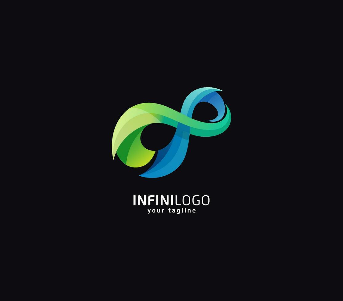 abstract colorful infinity logo design template vector