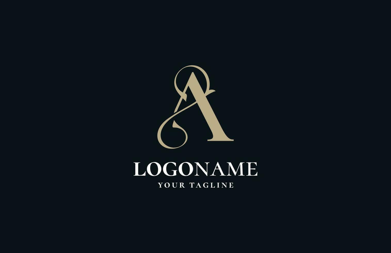 luxury letter A logo design element vector