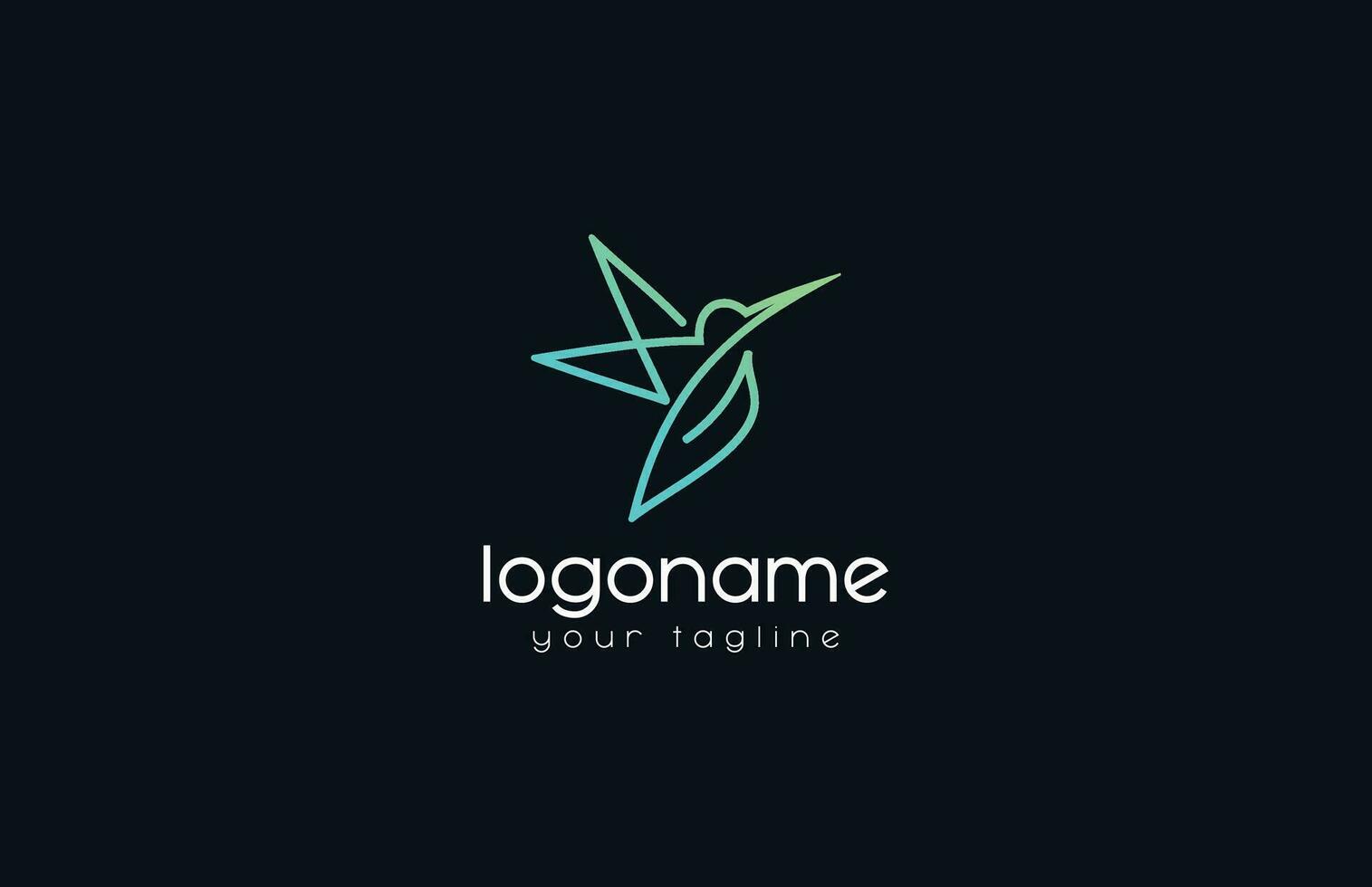humming bird bird logo design template vector