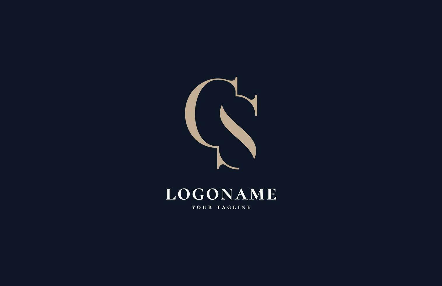 luxury letter CS logo design element vector