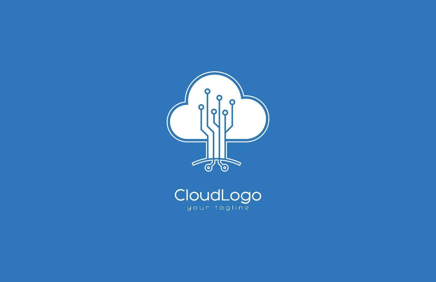 cloud and connect logo icon design template element vector