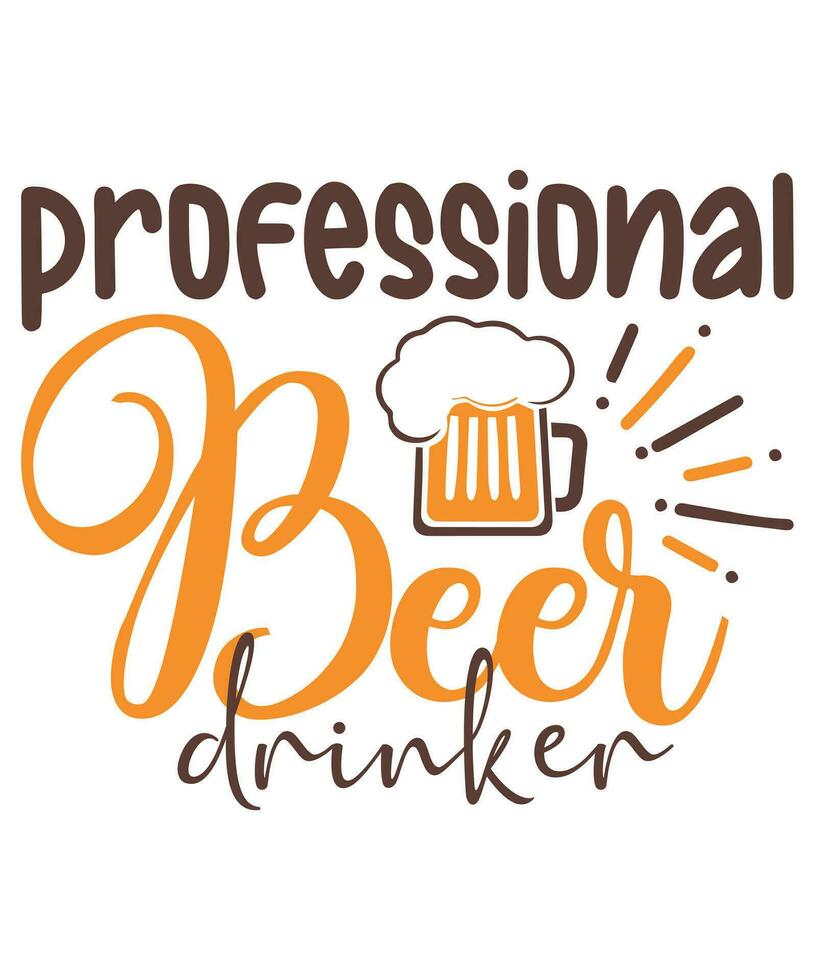 Octoberfest professional beer drinker logo vector