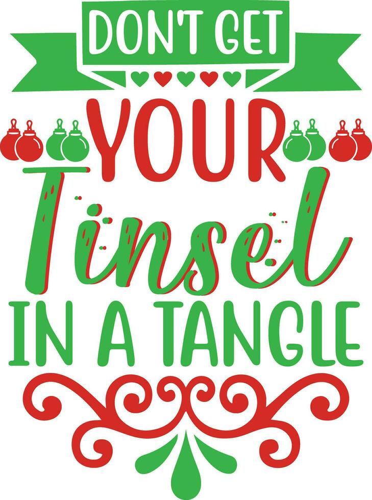 christmas tinsel tangle vector