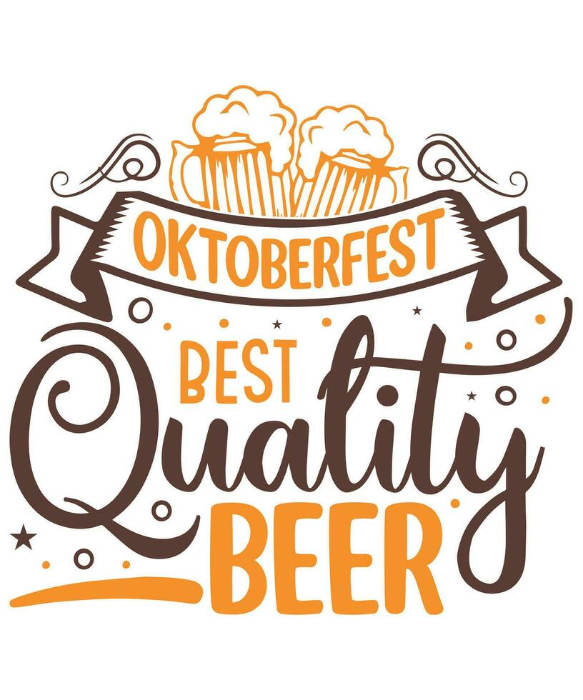 Oktoberfest mejor calidad cerveza logo vector ilustración