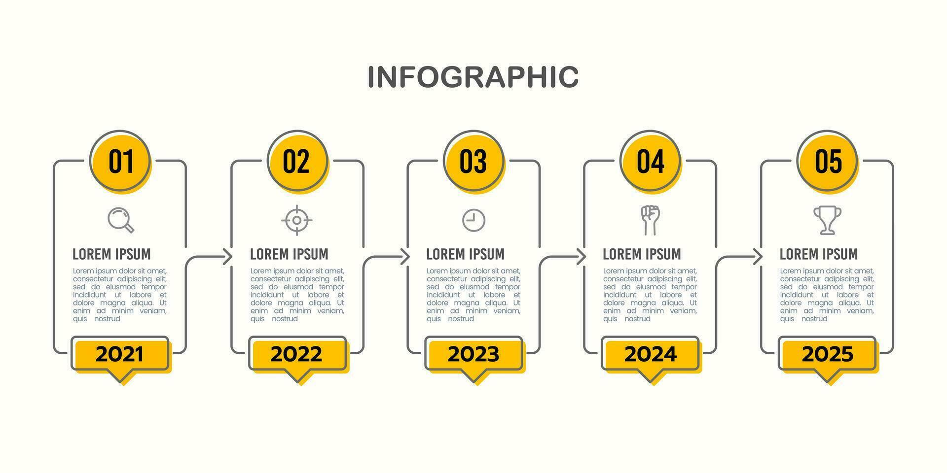 Timeline infographic frame thin line design template. Business growth presentation. Vector illustration.