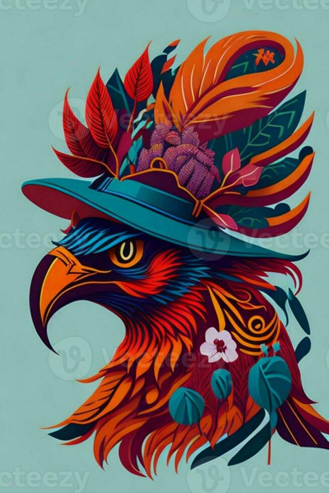 A detailed illustration of a Phoenix for a t-shirt design, wallpaper and fashion photo