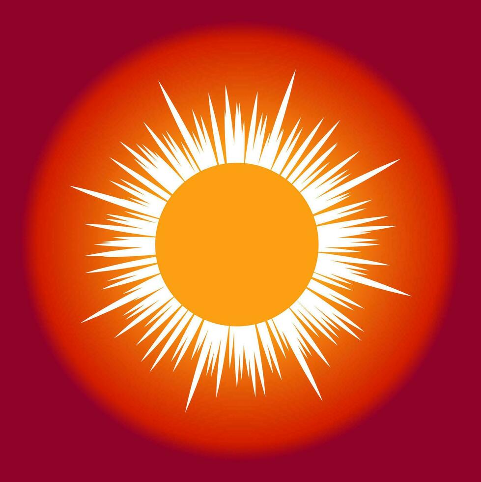 Orange sun vector form illustration.