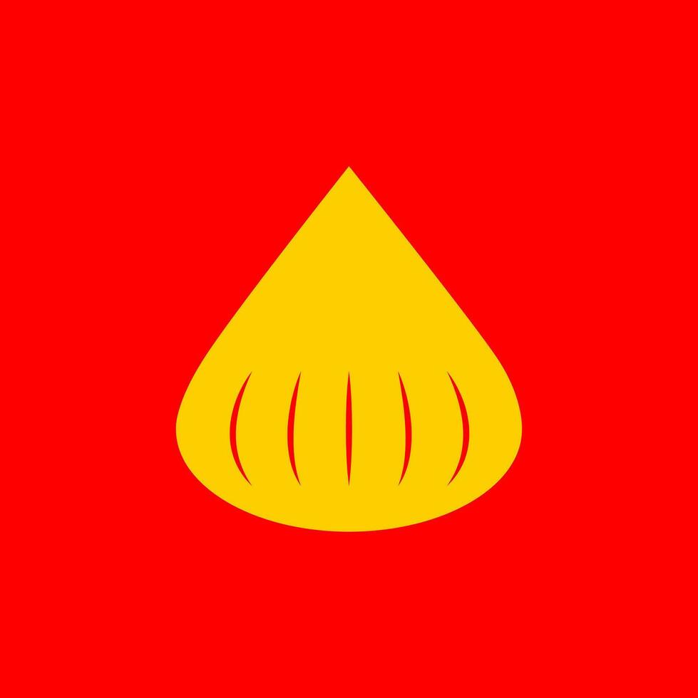 Hindu Lord food Modak vector icon in Black color.