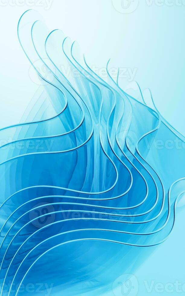 Gradient multilayer glass background, 3d rendering. photo