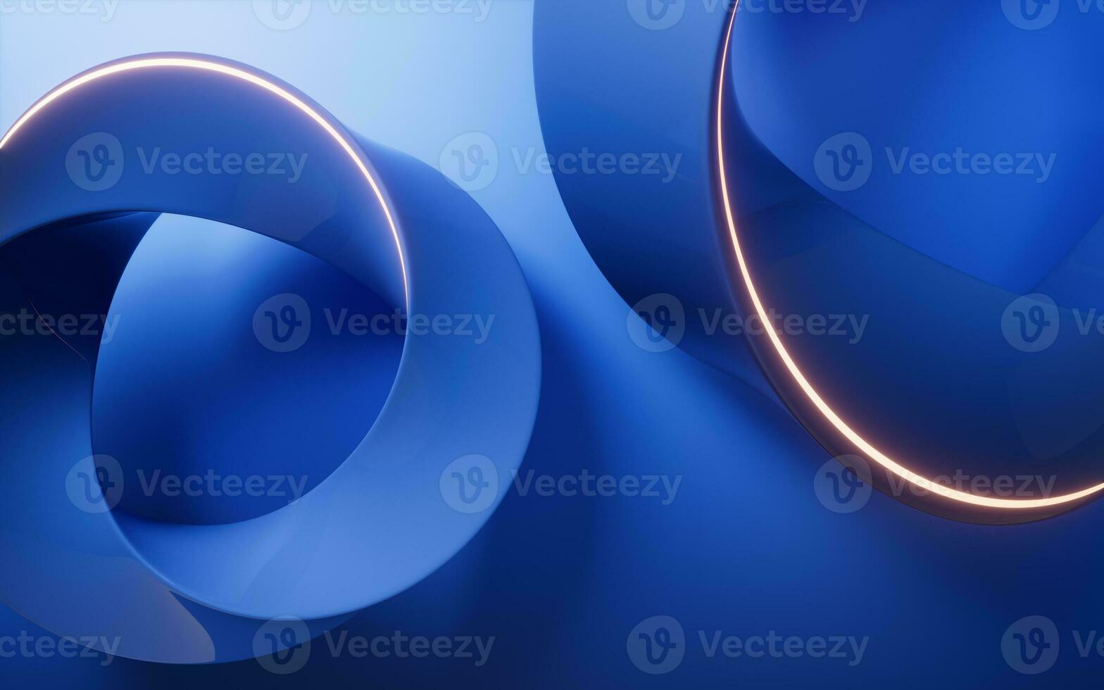 Blue curve geometry background, 3d rendering. photo