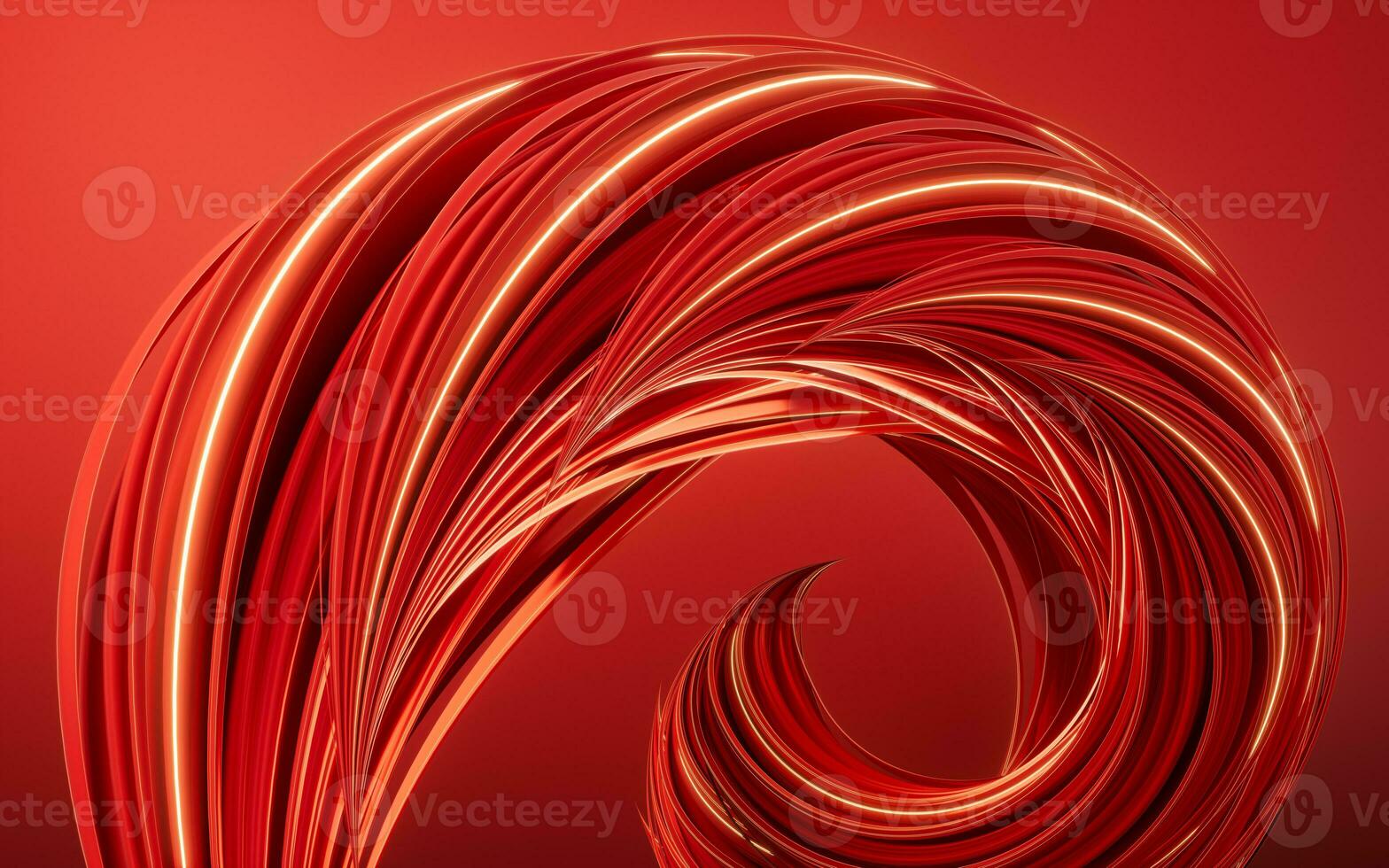 fluido rojo geometría líneas, 3d representación. foto