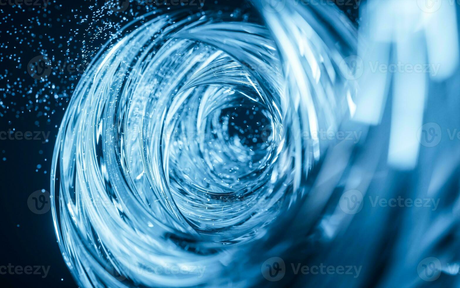 Flowing curve and particles background, 3d rendering. photo