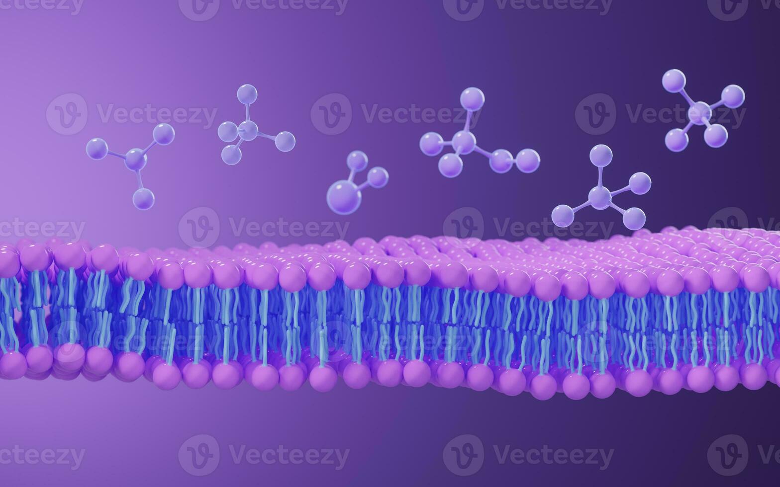 Cell membrane structure background, 3d rendering. photo