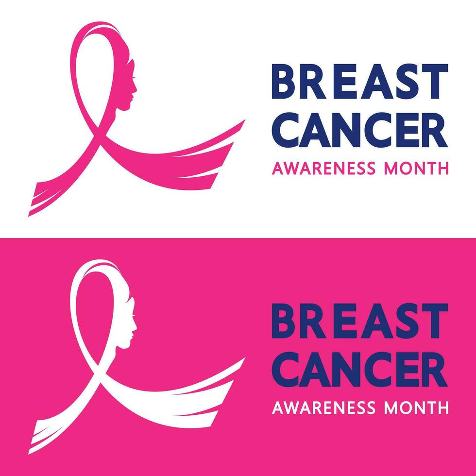 Breast cancer awareness banner. vector