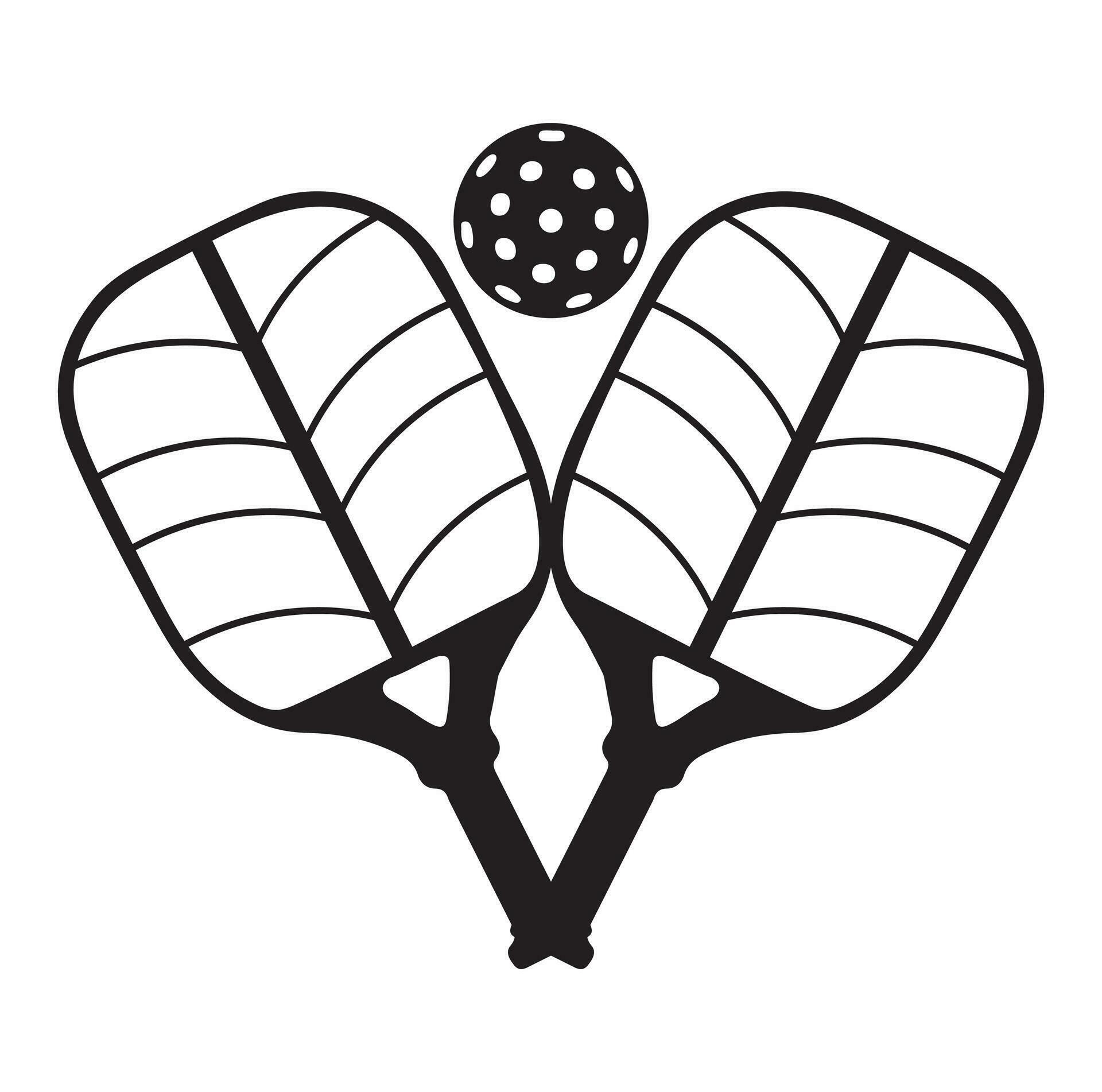 Pickleball vector And Pickleball Paddles Sign Symbol Icon Vector