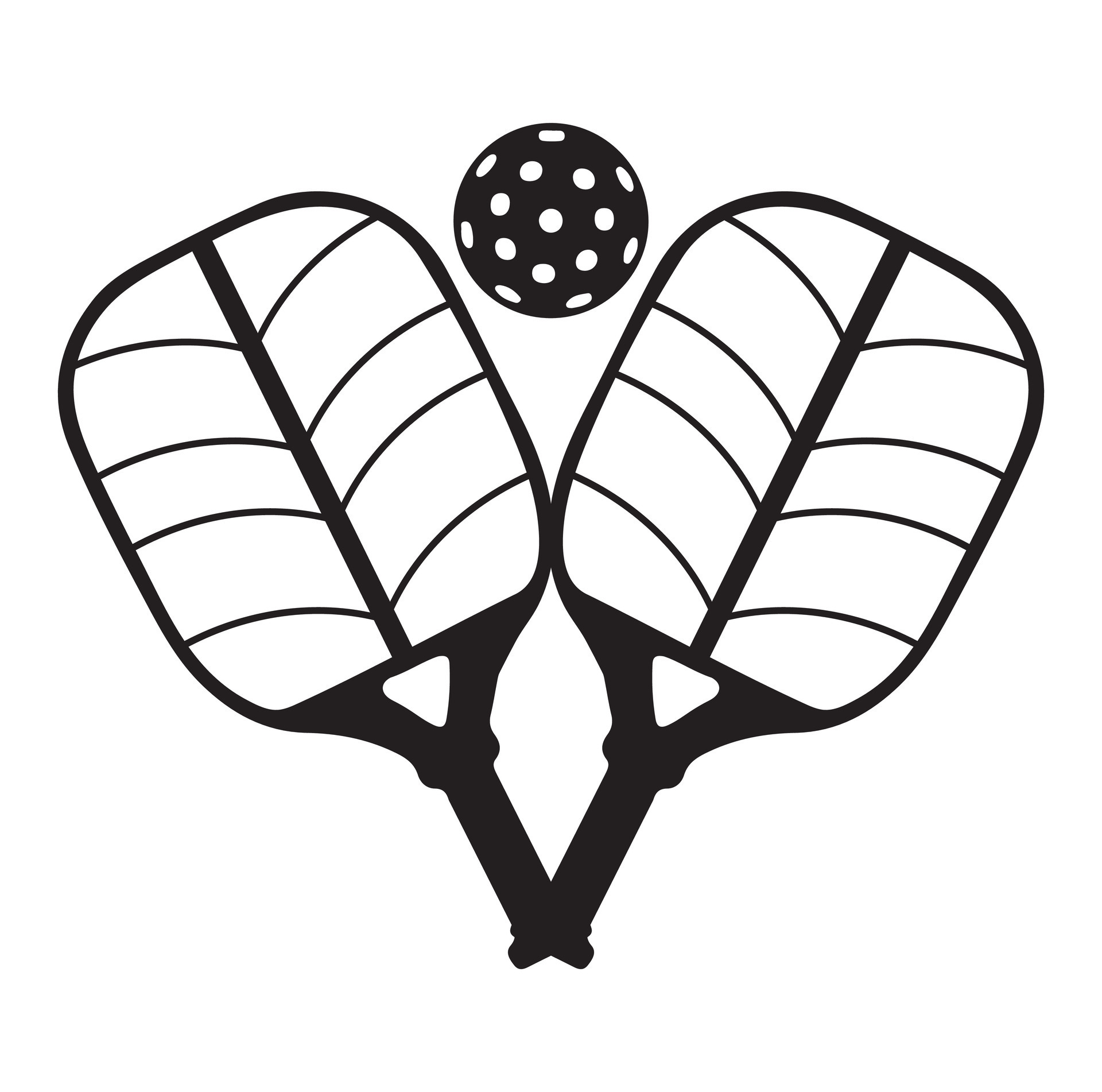 Pickleball vector And Pickleball Paddles Sign Symbol Icon Vector