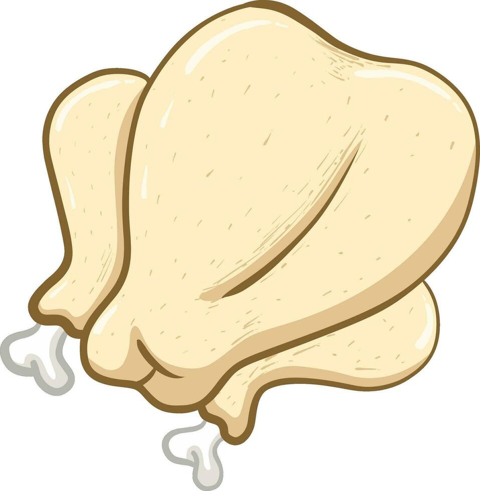 cartoon of raw chicken isolated vector