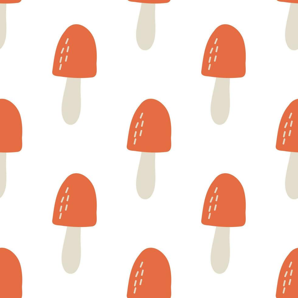 Seamless mushrooms background. Background for Halloween party. Amanita Vector illustration