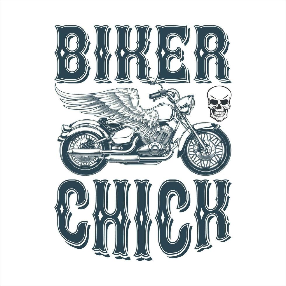 Stylish , fashionable  and awesome Biker and motorcycle typography  illustrator vector