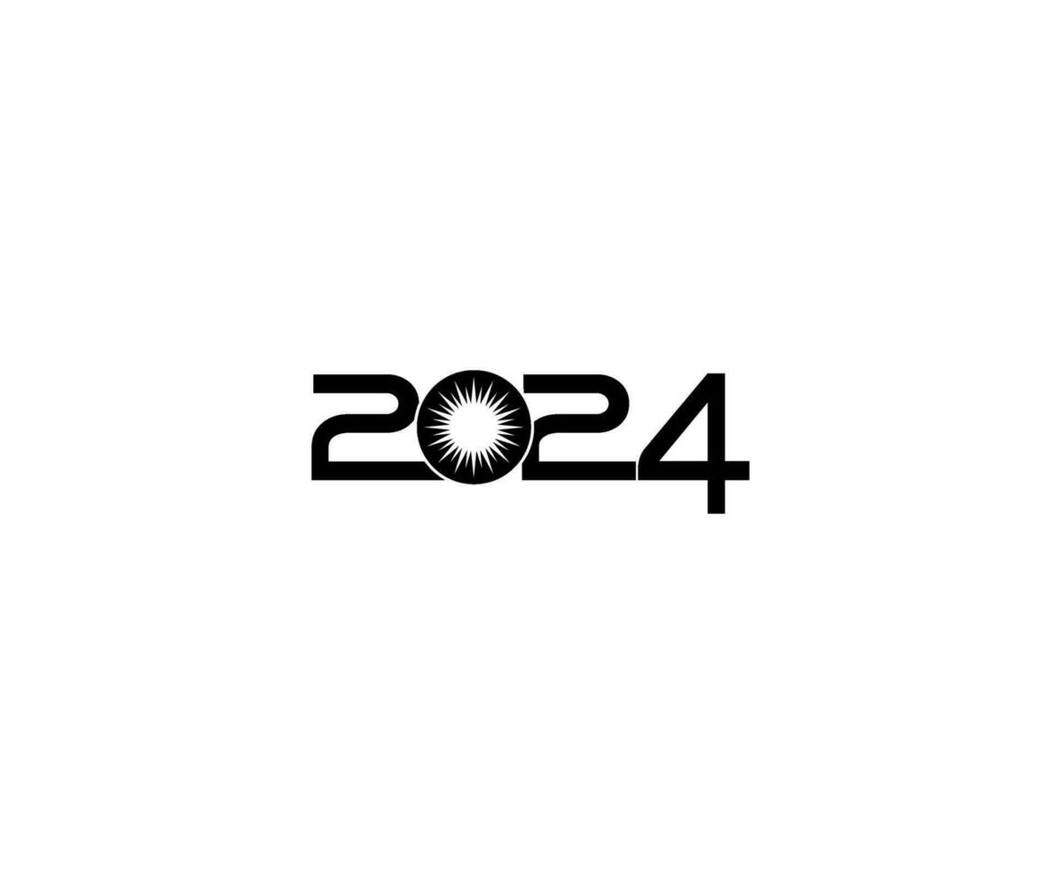 2024 Design Illustration, flat, simple, memorable and eye catching, can use for Calendar Design, Website, News, Content, Infographic or Graphic Design Element. Vector Illustration