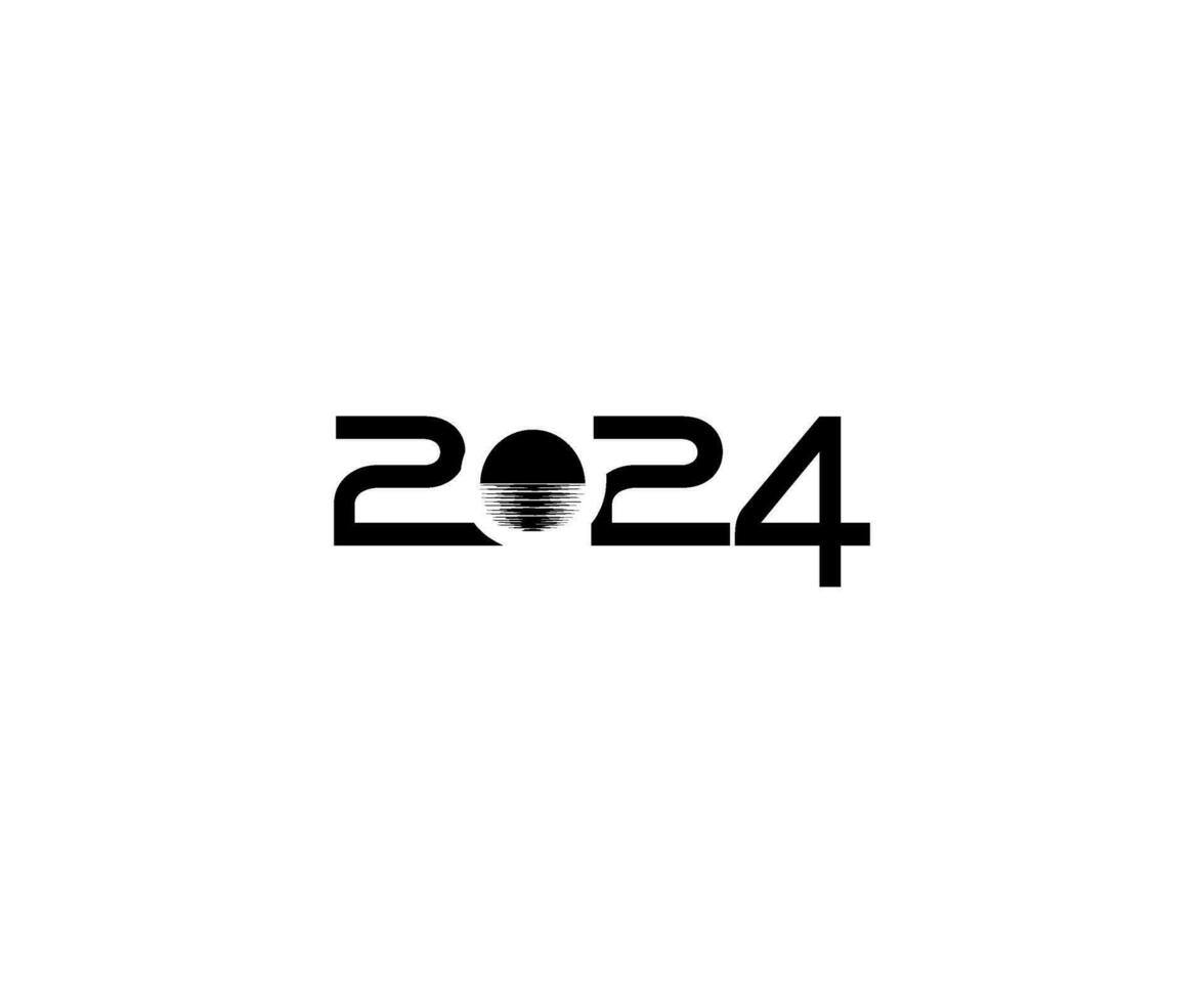 2024 Design Illustration, flat, simple, memorable and eye catching, can use for Calendar Design, Website, News, Content, Infographic or Graphic Design Element. Vector Illustration
